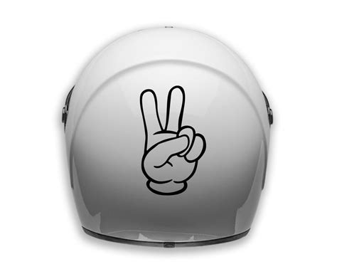 Motorcycle Helmet Sticker Decal Waterproof Peace Hand Etsy