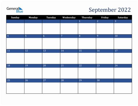 September 2022 Monthly Calendar Pdf Word Excel