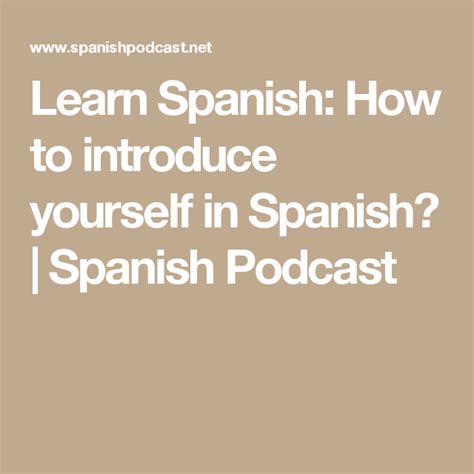 After introducing yourself, maybe you want to know something about the person you are talking to. Learn Spanish: How to introduce yourself in Spanish? | Learning spanish, How to introduce ...