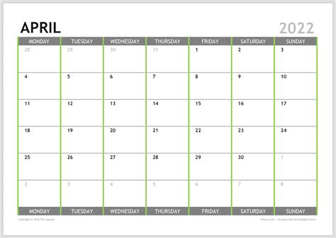 A4 Size Free Printable Calendar 2022 Editable Calendar Template 2022