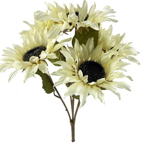 Mainstays Harvest 18 Artificial Cream Sunflower Bush With Five Flower