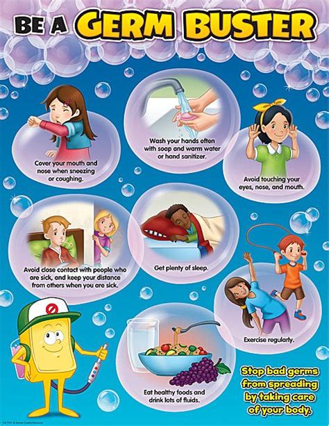 Be A Germ Buster Chart Tcr7744 Products Teacher Created Resources Counseling Activities