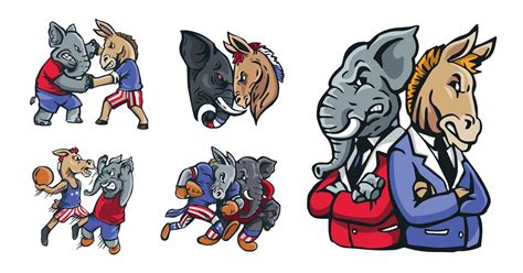 5 Usa Election Political Mascot Vector By Naulicrea On Envato Elements