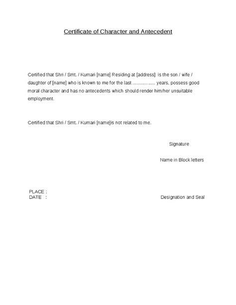5+ Character Certificate Templates - Word Excel Fomats