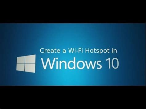 Turn Your Pc Into WiFi Hotspot Windows 10 YouTube