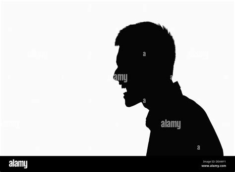 Silhouette Of Man Screaming Stock Photo Alamy