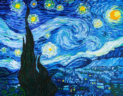 The Starry Night By Van Gogh Original Oil Reproduction On Etsy In