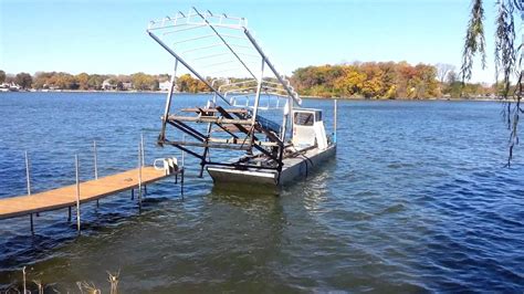 Removing A Boat Lift With A Barge Youtube