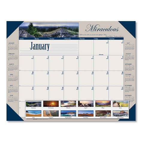 House Of Doolittle Motivational Photographic Monthly Desk Pad Calendar