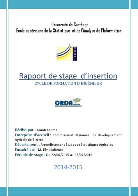 Exemple De Rapport De Stage En Exploitation Agricole