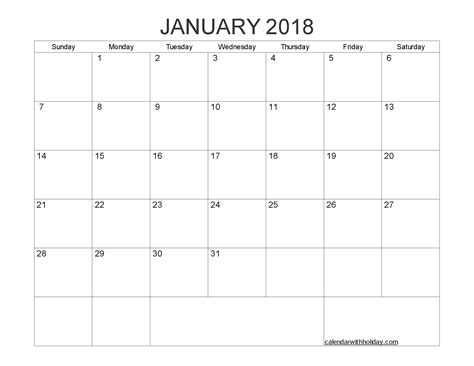 1 Month Blank Calendar | Calendar Printable Free