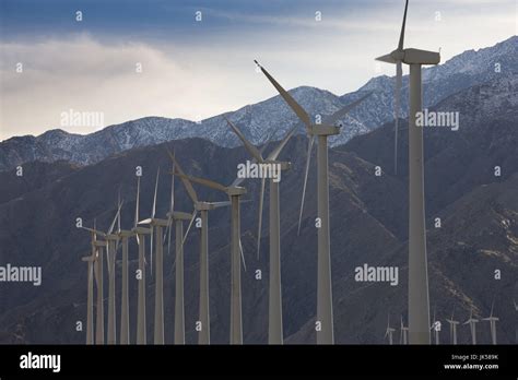 USA, California, Palm Springs, Windmill Farm along North Indian Canyon