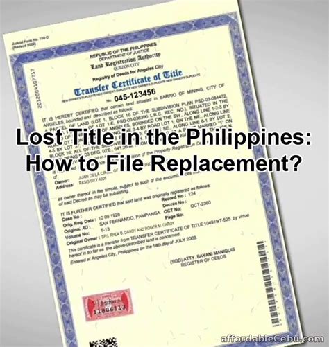 How To File Replacement For Lost Land Title In The Philippines Real