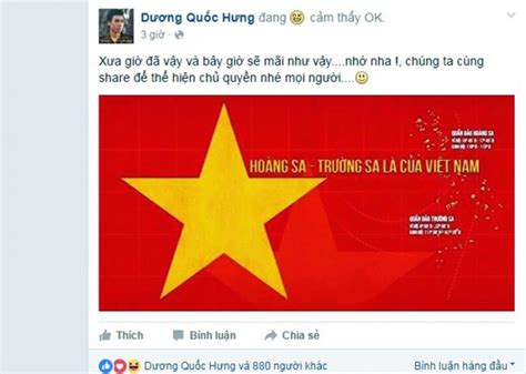 Đường lưỡi bò là tuyên bố của trung quốc về chủ quyền tại biển đông (ảnh: Hàng loạt sao Việt phản đối "đường lưỡi bò" của Trung Quốc