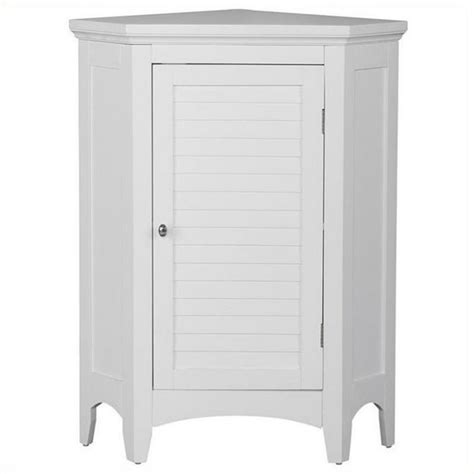 Pemberly Row 1 Door Corner Floor Cabinet In White
