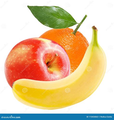 Isolated Apple Banana And Orange On White Background Stock Image