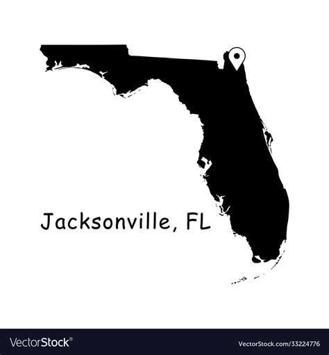 1292 Jacksonville Fl On Florida State Map Vector Image