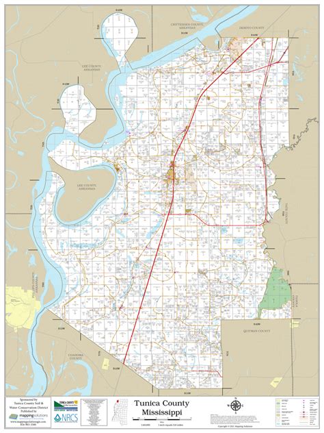 Tunica County Mississippi 2021 Wall Map Mapping Solutions