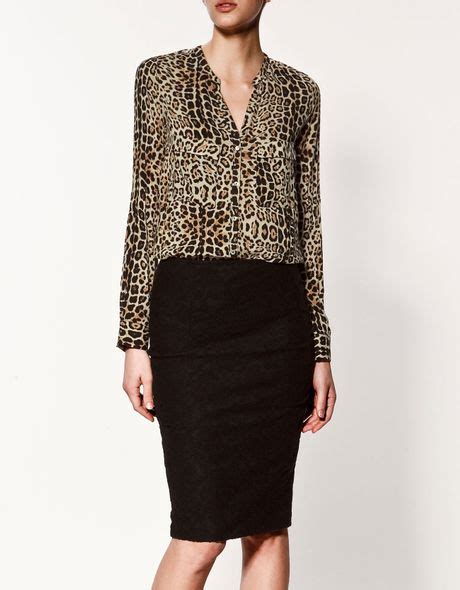 Zara Leopard Print Blouse In Animal Leopard Lyst
