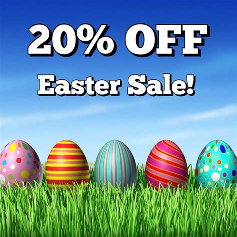An Easter Sale With Eggs In The Grass