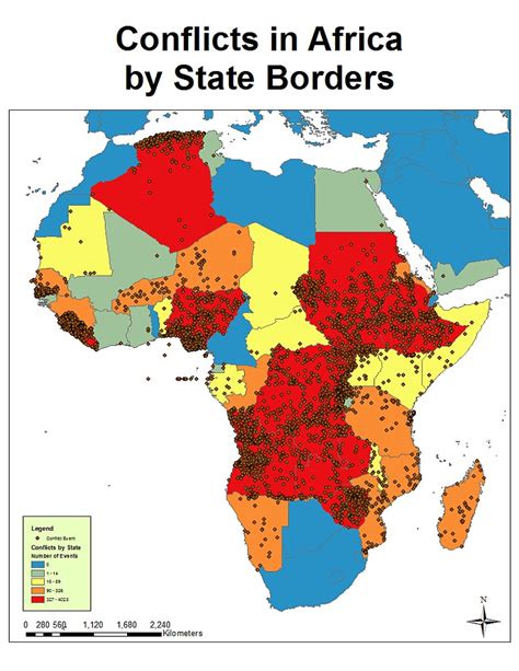 Częstotliwość konfliktów zbrojnych w Afryce