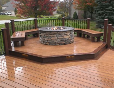 My First Trex Deck And Gas Fire Pit Fire Pit On Wood Deck Deck Fire