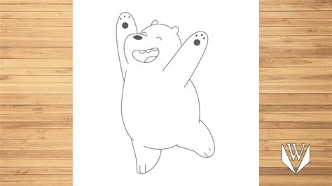 how to draw we bare bears step by step easy draw free download coloring page youtube