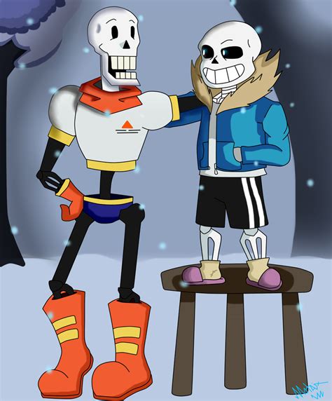 Papyrus And Sans The Skeleton Brothers By Mortalix On Deviantart