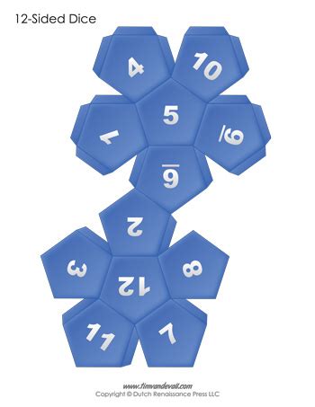 sided dice template blue tims printables