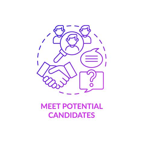 Meet Potential Candidates Purple Gradient Concept Icon Attracting