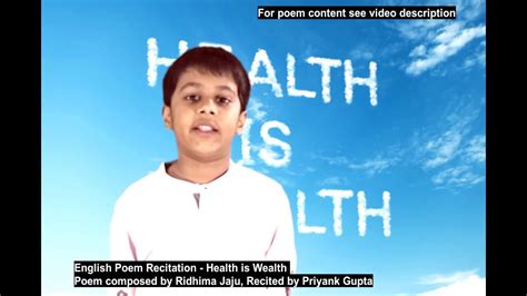 English Poem Recitation Health Is Wealth Good Health For Class 2