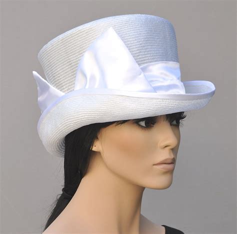 Kentucky Derby Hat White Top Hat Wedding Hat Royal Ascot Hat White