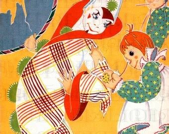 Antique Circus Poster Vintage Clowns Vintage Illustration