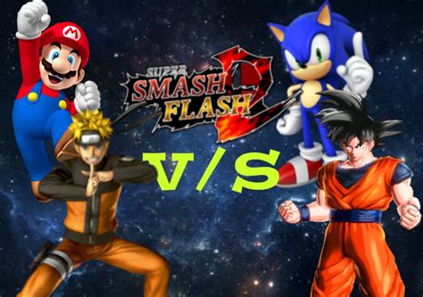 Sonic Vs Goku Vs Naruto Vs Mario Gameplay Ssf2 V09b Sv345 Youtube