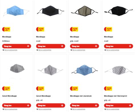 Per 1 juni 2020 moeten reizigers in het ov verplicht een mondkapje dragen. Wasbare mondkapjes voor €1,99 per stuk bij Kruidvat