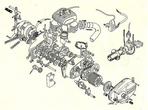 Bultaco Engine Exploded View Car Sketch Engineering