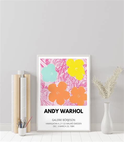 Andy Warhol Flower Exhibition Poster Andy Warhol Flower Pop Etsy