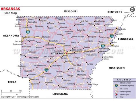 Arkansas Road Map Map Of Arkansas Arkansas City Map