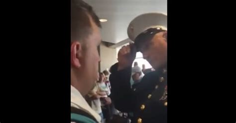 Army Officer Approached A Fake U S Marine At The Airport And Emotions Ran High