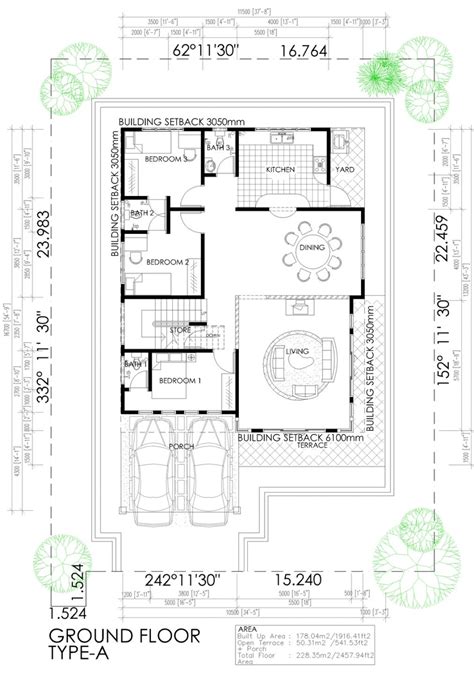 70'l x 70'p banglo 1 tingkat : 29 Contoh Desain Plan Rumah Modern 3 Bilik Yang Belum ...