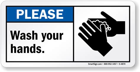 Please Wash Your Hands Sign Horizontal Sku S 4870