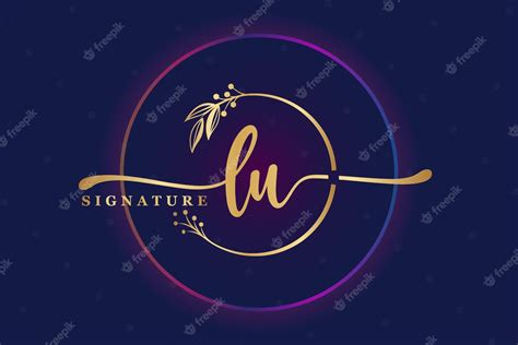 Premium Vector Luxury Signature Logo Design Initial Lu Handwriting
