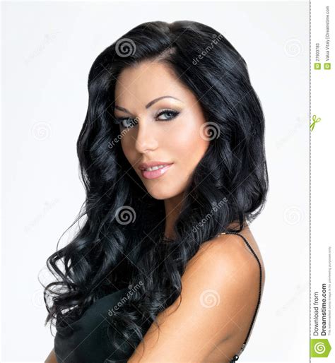 Beautiful black women slaying gracefully in gray hair undisputable fact: Woman With Beauty Long Black Hair Stock Photos - Image ...