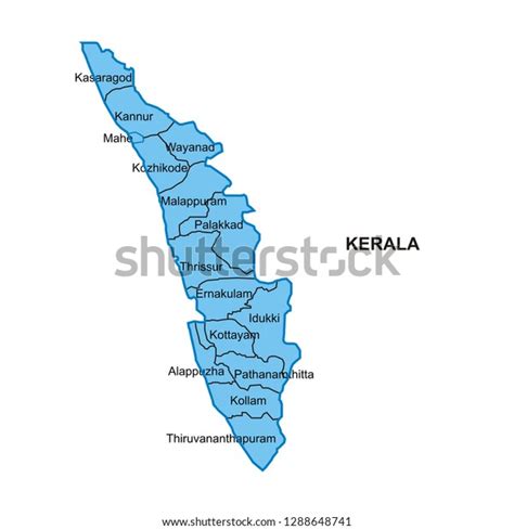 Kerala Map Graphic Vector Stock Vector Royalty Free 1288648741