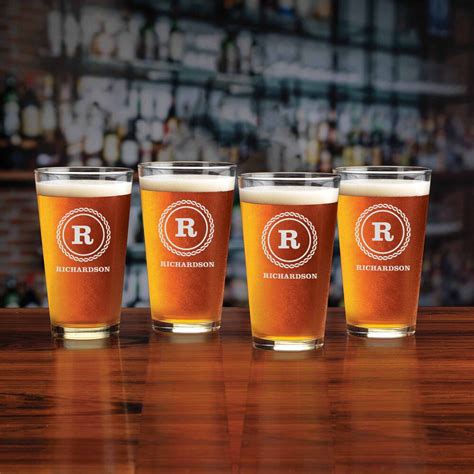 The Personalized Set Of Four Pint Glasses