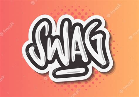 Premium Vector Swag Label Sign Logo Hand Drawn Brush Lettering
