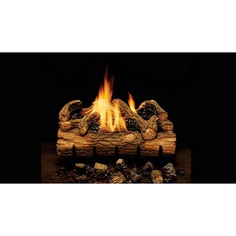 Monessen 24 Charred Hickory Ventless Propane Gas Log Set With Remote
