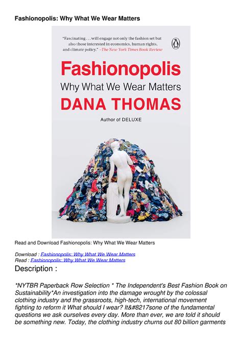 get [pdf] download fashionopolis why what we wear matters fashionopolis why what we wear