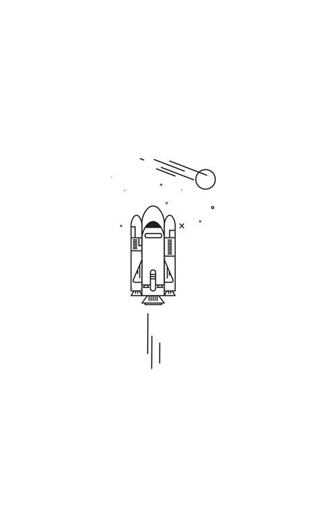 Sketch Of Space Rocket Space Shuttle Space Minimalism Portrait