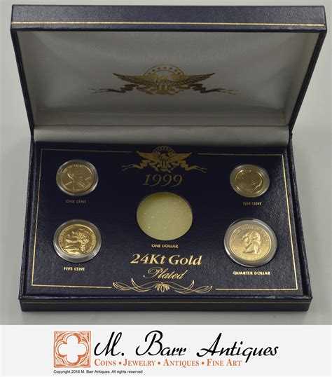 historic coin collection 1999 24kt gold plated set nicely packed us coins property room